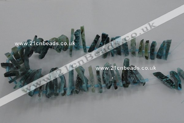 CTD674 Top drilled 10*25mm - 12*45mm wand agate gemstone beads