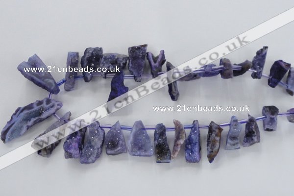 CTD680 Top drilled 12*20mm - 15*45mm freeform agate gemstone beads