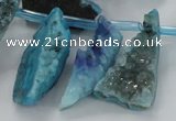 CTD682 Top drilled 12*20mm - 15*45mm freeform agate gemstone beads