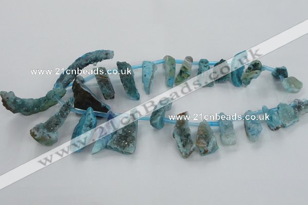 CTD682 Top drilled 12*20mm - 15*45mm freeform agate gemstone beads