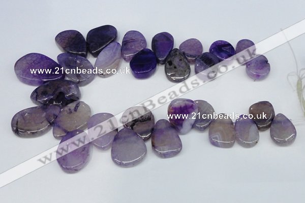 CTD687 Top drilled 18*25mm - 28*40mm freeform agate gemstone beads