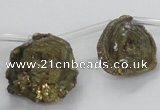 CTD705 Top drilled 15*20mm - 25*30mm freeform plated agate beads