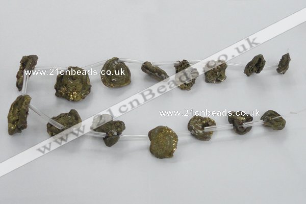 CTD705 Top drilled 15*20mm - 25*30mm freeform plated agate beads