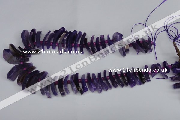 CTD712 Top drilled 12*25mm - 15*40mm wand agate gemstone beads