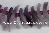 CTD728 Top drilled 12*25mm - 14*40mm wand agate gemstone beads