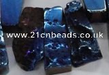 CTD747 Top drilled 15*25mm - 20*65mm freeform plated agate beads