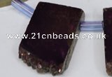 CTD757 Top drilled 15*25mm - 25*40mm freeform plated quartz beads