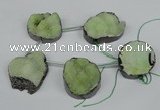 CTD772 30*35mm - 35*45mm freeform agate beads with brass setting