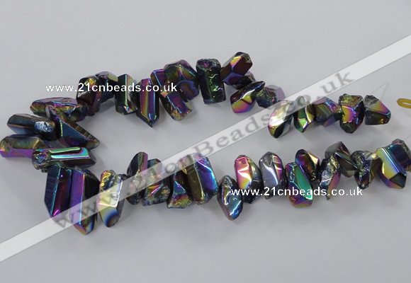 CTD780 Top drilled 8*18mm - 15*35mm nuggets plated quartz beads