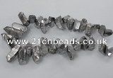 CTD781 Top drilled 8*18mm - 15*35mm nuggets plated quartz beads