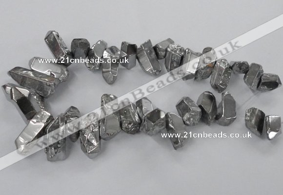 CTD781 Top drilled 8*18mm - 15*35mm nuggets plated quartz beads