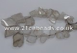 CTD790 Top drilled 20*25mm - 35*45mm freeform smoky quartz beads