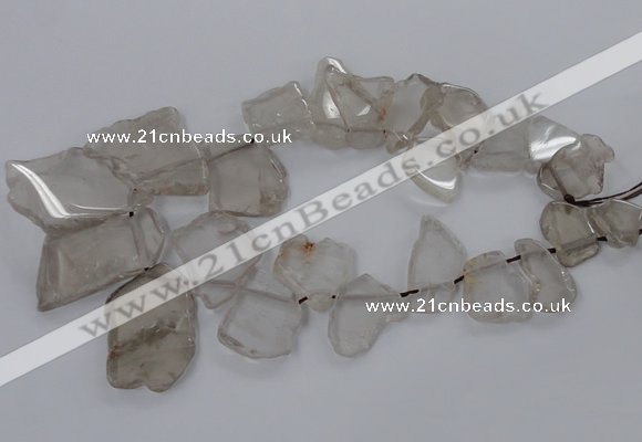 CTD790 Top drilled 20*25mm - 35*45mm freeform smoky quartz beads