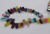 CTD792 Top drilled 10*18mm - 12*30mm wand agate gemstone beads