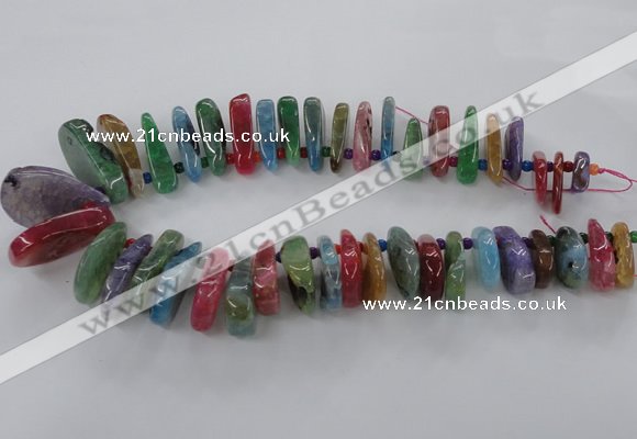 CTD793 Top drilled 15*25mm - 25*40mm freeform agate gemstone beads