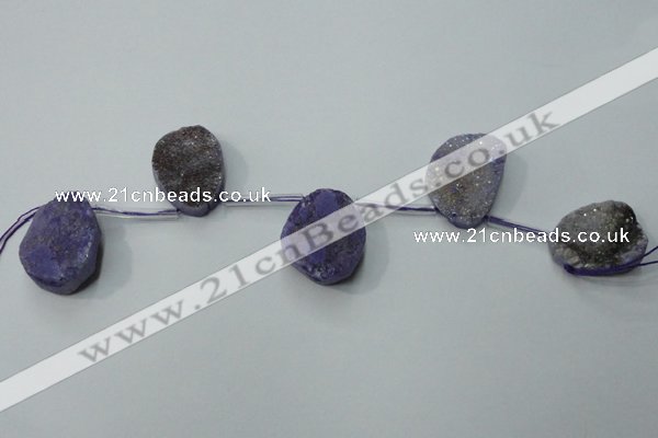 CTD803 Top drilled 20*30mm - 25*35mm freeform agate beads