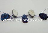 CTD812 Top drilled 20*30mm - 25*35mm freeform plated agate beads