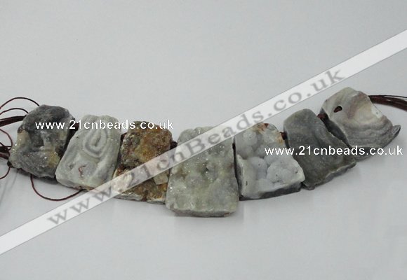 CTD822 Top drilled 20*30mm - 35*45mm trapezoid agate beads