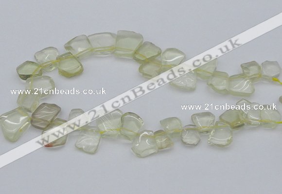 CTD824 Top drilled 15*20mm - 20*25mm freeform lemon quartz beads