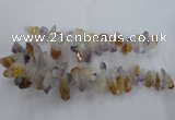 CTD838 Top drilled 10*20mm - 15*30mm nuggets amethyst & citrine beads