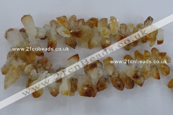 CTD840 Top drilled 10*20mm - 15*30mm nuggets citrine gemstone beads