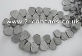 CTD900 Top drilled 15*20mm - 20*30mm freeform plated quartz beads