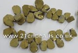 CTD901 Top drilled 15*20mm - 20*30mm freeform plated quartz beads