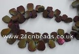 CTD903 Top drilled 15*20mm - 20*30mm freeform plated quartz beads