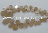 CTD908 Top drilled 15*20mm - 20*30mm freeform plated quartz beads