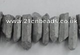 CTD910 Top drilled 5*15mm - 6*25mm wand plated quartz beads