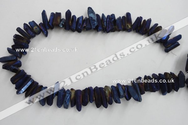 CTD913 Top drilled 5*15mm - 6*25mm wand plated quartz beads