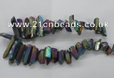 CTD921 Top drilled 10*20mm - 15*35mm sticks plated quartz beads