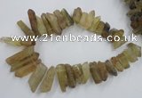 CTD929 Top drilled 13*18mm - 15*40mm wand lemon quartz beads