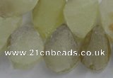 CTD931 Top drilled 13*18mm - 18*25mm freeform lemon quartz beads