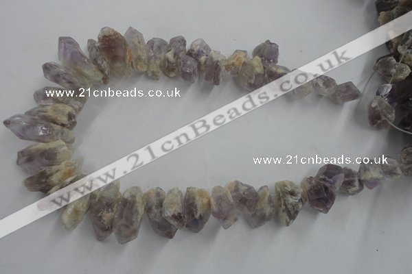 CTD933 Top drilled 10*14mm - 15*25mm faceted nuggets amethyst beads