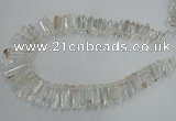 CTD935 Top drilled 6*15mm - 7*40mm wand AB grade white crystal beads