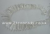 CTD936 Top drilled 6*15mm - 7*40mm wand A grade white crystal beads