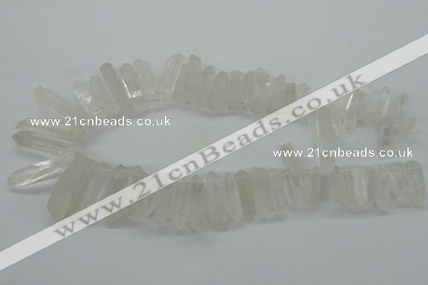 CTD937 Top drilled 6*20mm - 8*35mm sticks white crystal beads