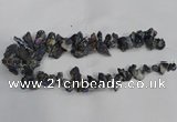 CTD944 Top drilled 10*15mm - 15*25mm nuggets plated druzy agate beads