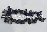 CTD945 Top drilled 10*15mm - 15*25mm nuggets plated druzy agate beads