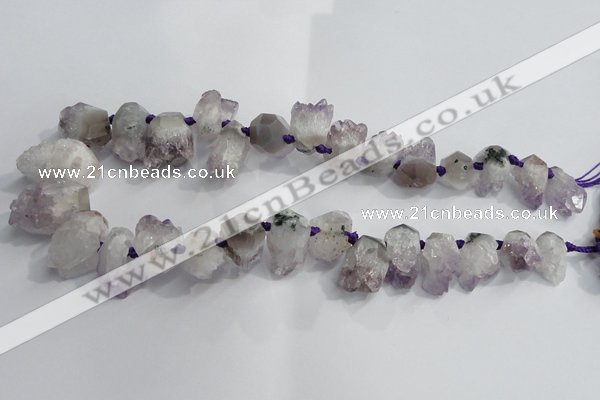 CTD953 Top drilled 10*15mm - 18*25mm nuggets druzy amethyst beads