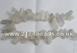 CTD958 Top drilled 10*20mm - 15*35mm nuggets AB-color white crystal beads