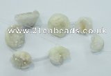 CTD960 Top drilled 15*20mm - 20*25mm nuggets plated druzy agate beads