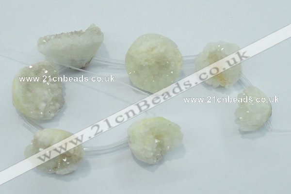 CTD960 Top drilled 15*20mm - 20*25mm nuggets plated druzy agate beads