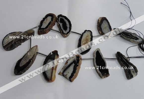 CTD963 Top drilled 15*35mm - 25*55mm freeform agate gemstone beads