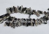 CTD964 Top drilled 8*25mm - 10*60mm sticks dyed blue lace agate beads