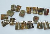 CTD965 Top drilled 22*30mm trapezoid agate gemstone beads