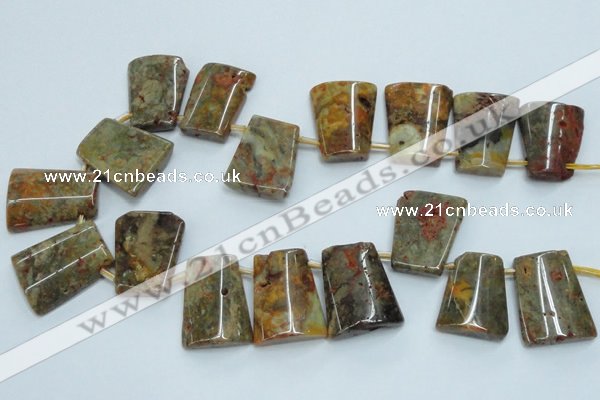 CTD965 Top drilled 22*30mm trapezoid agate gemstone beads