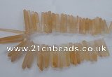 CTD969 Top drilled 6*25mm - 8*65mm sticks red quartz beads