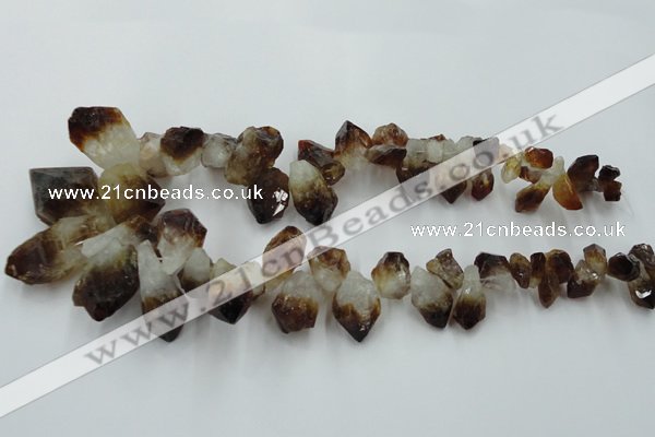 CTD970 Top drilled 10*15mm - 15*30mm nuggets citrine gemstone beads